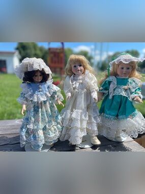 3 Vintage Collectible  Dolls